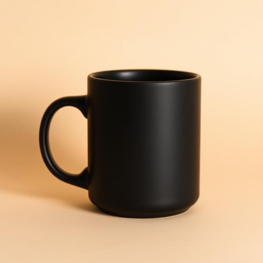 Mug noir mat personnalisable avec logo d'entreprise